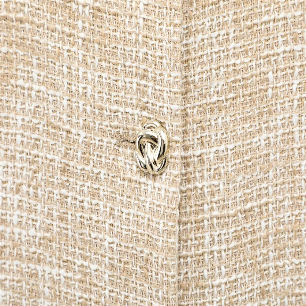 Women Tweed Sleeveless Button-Up Vest and Asymmetric Belted Shorts Set Stylish Two-Piece Outfit