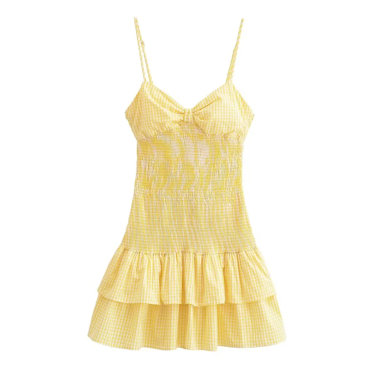 French Elegant Suspender Dress for Women Summer Elastic Waist Backless Short Dress with a Flirty and Feminine Style