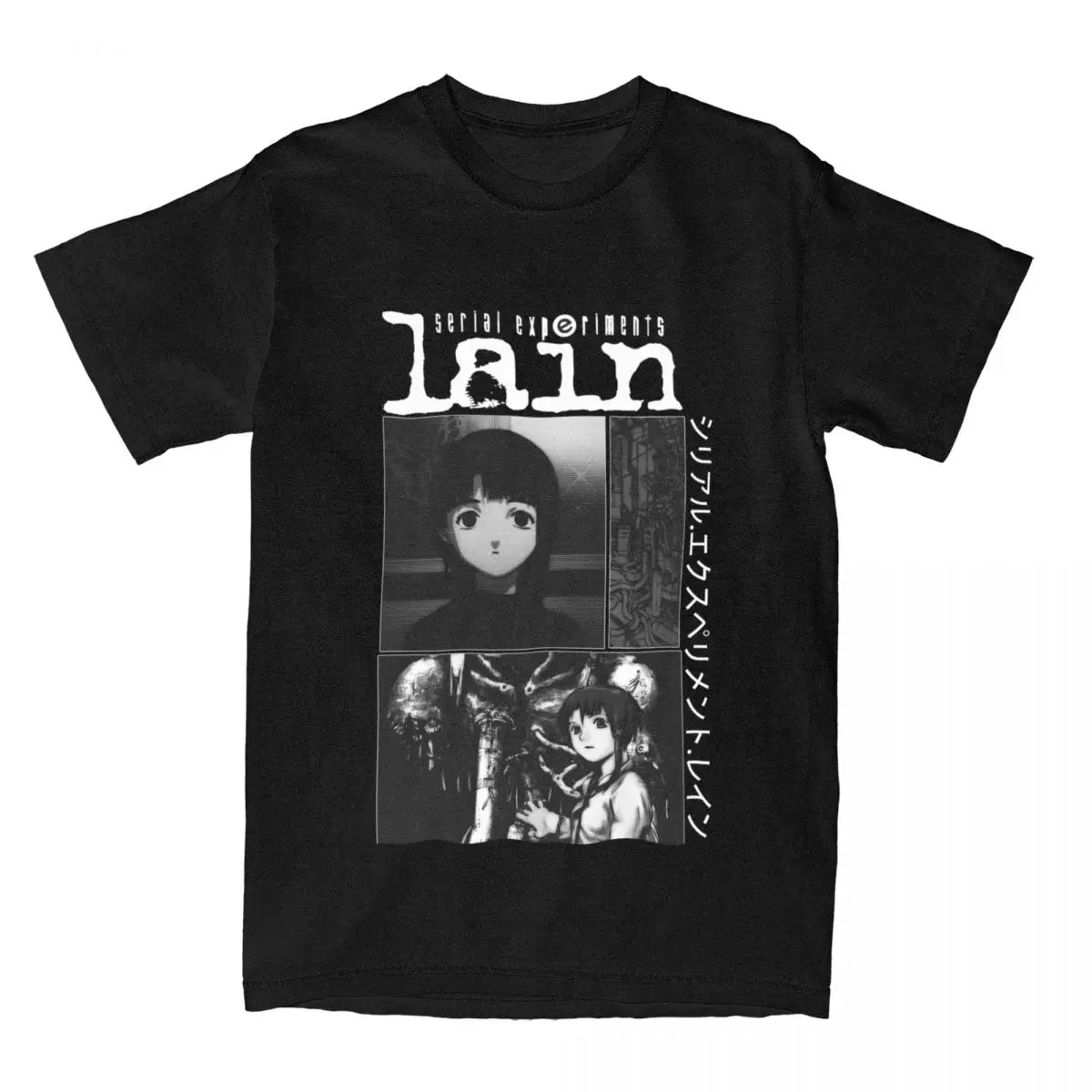 Men Women's Serial Experiments Lain Sci Fi Anime T Shirt Vintage Pure Cotton Short Sleeve O Neck Tee for Party and Casual Wear