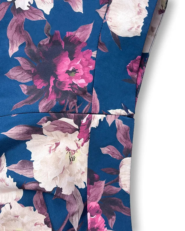 Women Sexy Spaghetti Strap Backless Crop Top With High Waist Ruffled Stitching Skirt Two-Piece Summer Vacation Printed Set