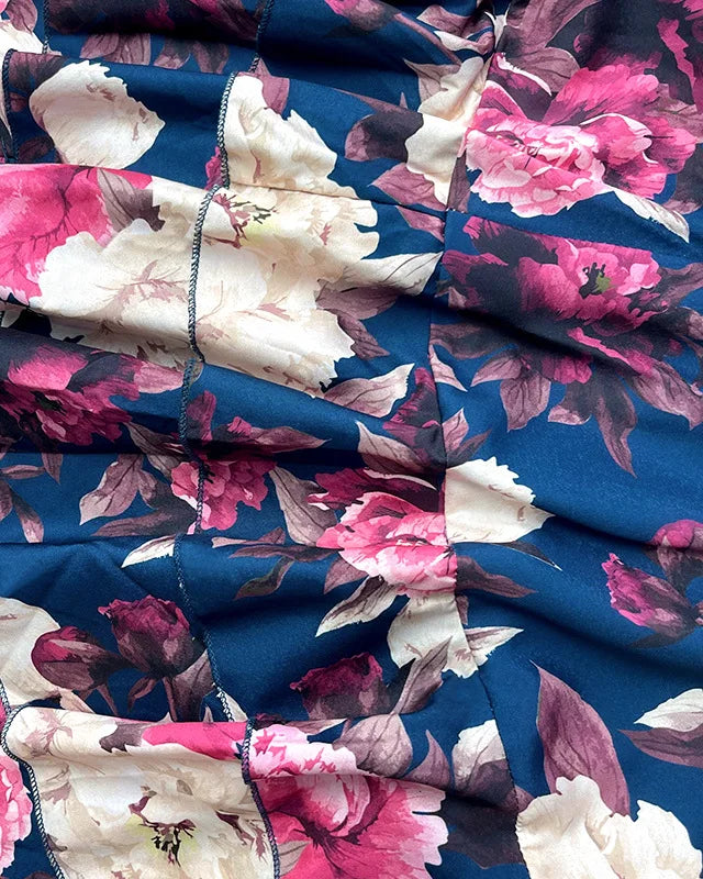 Women Sexy Spaghetti Strap Backless Crop Top With High Waist Ruffled Stitching Skirt Two-Piece Summer Vacation Printed Set