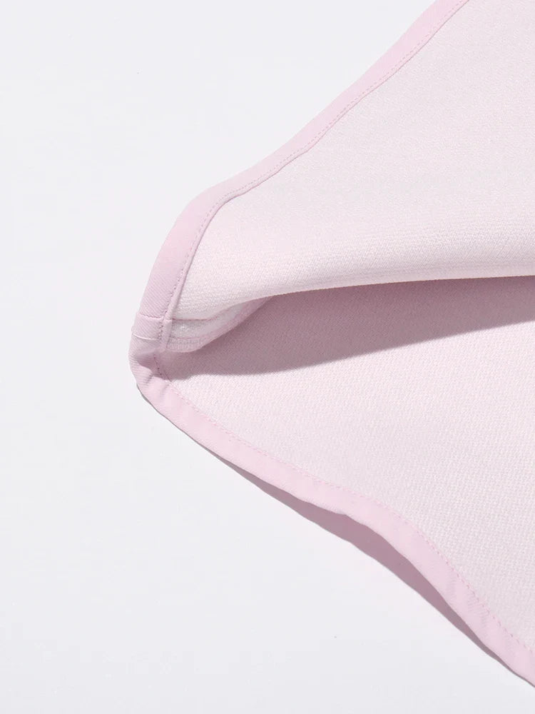 Chic Formal Two-Piece Set for Women V Neck Long Sleeve Top with Spliced Appliques and High Waist Midi Skirt Elegant Spring Outfit