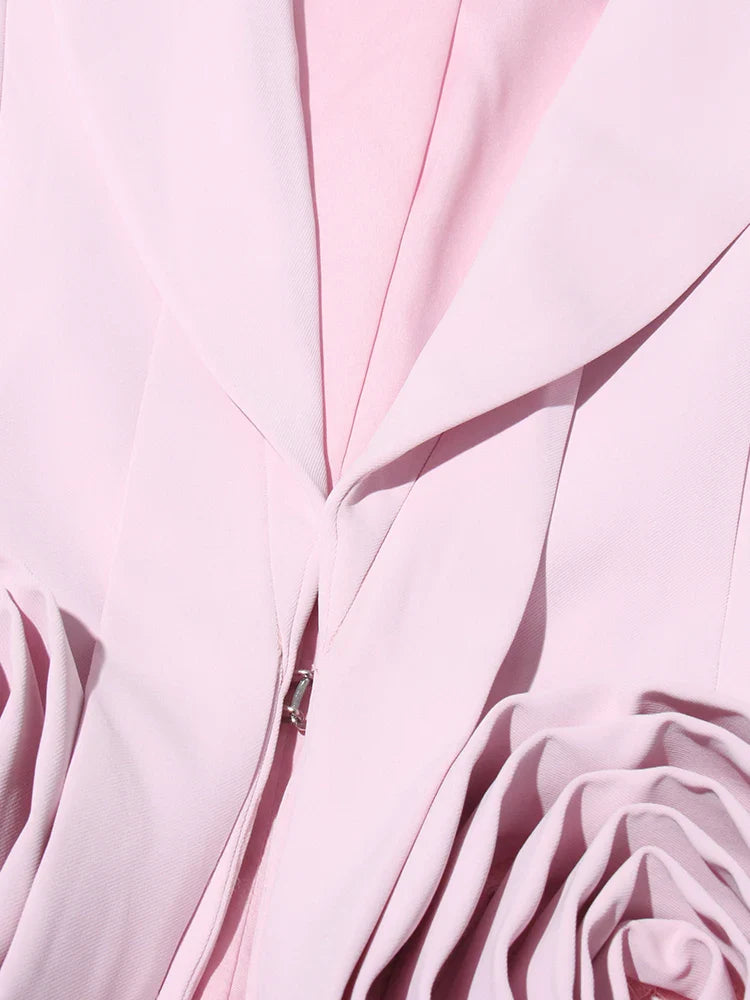 Chic Formal Two-Piece Set for Women V Neck Long Sleeve Top with Spliced Appliques and High Waist Midi Skirt Elegant Spring Outfit