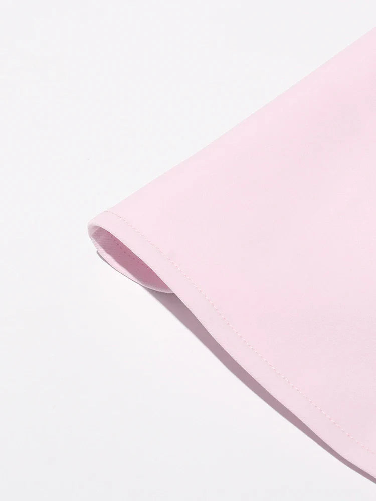 Chic Formal Two-Piece Set for Women V Neck Long Sleeve Top with Spliced Appliques and High Waist Midi Skirt Elegant Spring Outfit