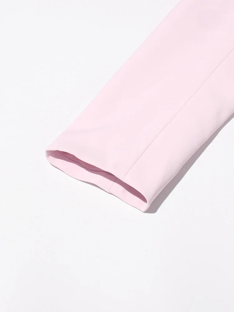 Chic Formal Two-Piece Set for Women V Neck Long Sleeve Top with Spliced Appliques and High Waist Midi Skirt Elegant Spring Outfit