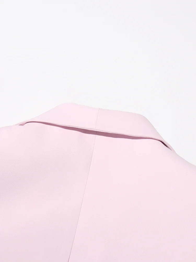 Chic Formal Two-Piece Set for Women V Neck Long Sleeve Top with Spliced Appliques and High Waist Midi Skirt Elegant Spring Outfit