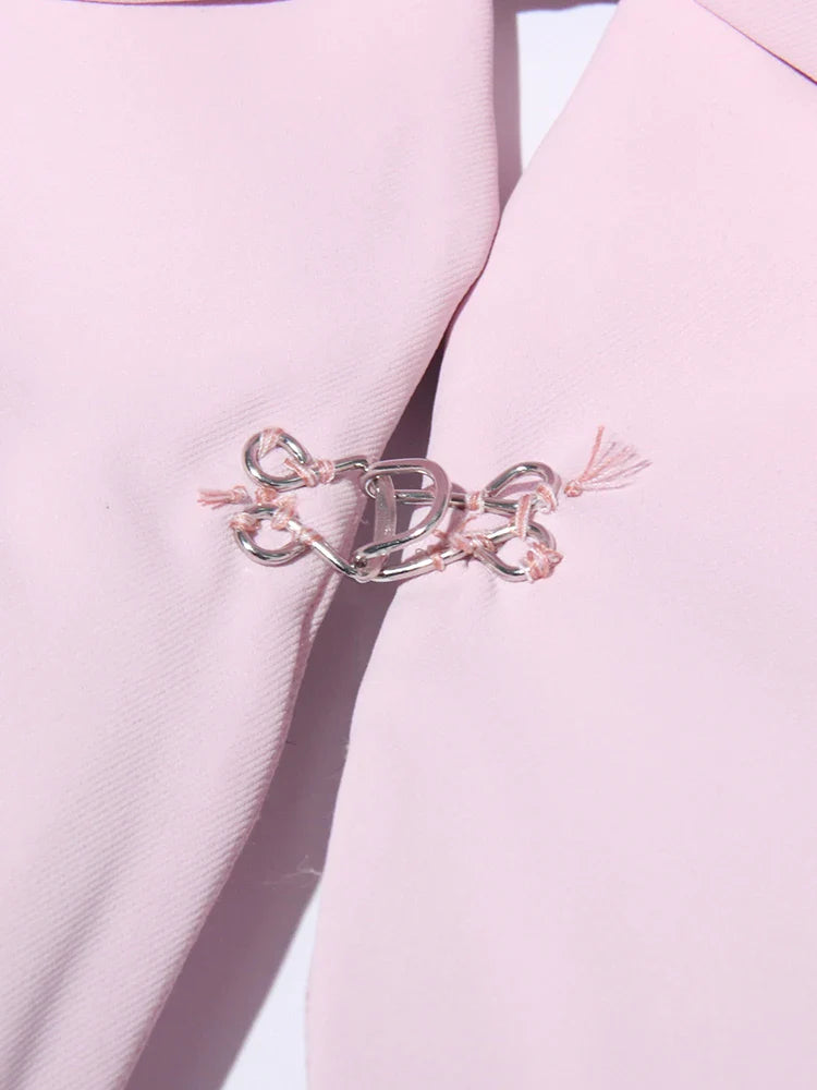 Chic Formal Two-Piece Set for Women V Neck Long Sleeve Top with Spliced Appliques and High Waist Midi Skirt Elegant Spring Outfit