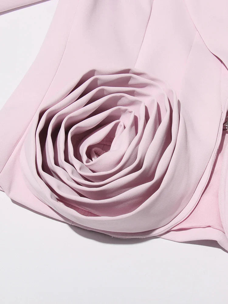 Chic Formal Two-Piece Set for Women V Neck Long Sleeve Top with Spliced Appliques and High Waist Midi Skirt Elegant Spring Outfit