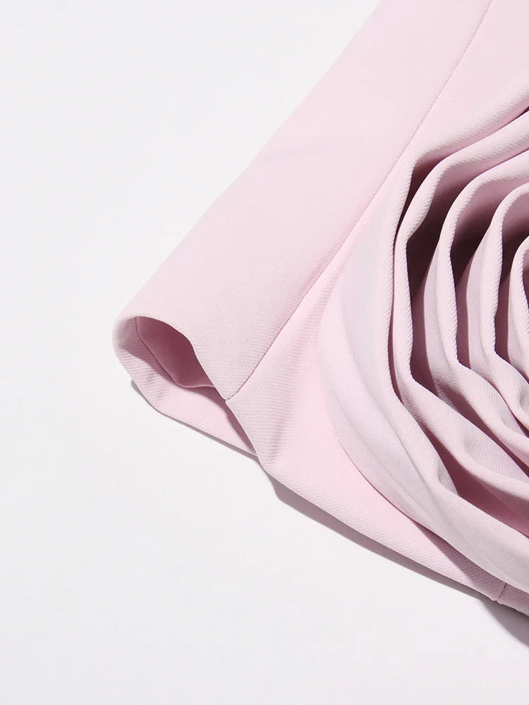 Chic Formal Two-Piece Set for Women V Neck Long Sleeve Top with Spliced Appliques and High Waist Midi Skirt Elegant Spring Outfit