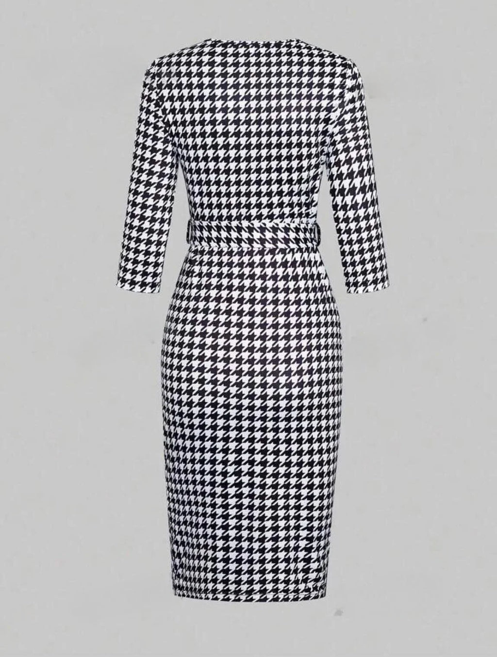 High-End Waistline Floral Dress with Plaided Skirt for Spring and Fall Elegant Mid-Length Ensemble