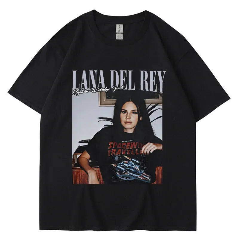 Lana Del Rey Graphic Print Oversized T Shirt Men Women Vintage Hip Hop Streetwear Short Sleeve Summer Fashion Tee