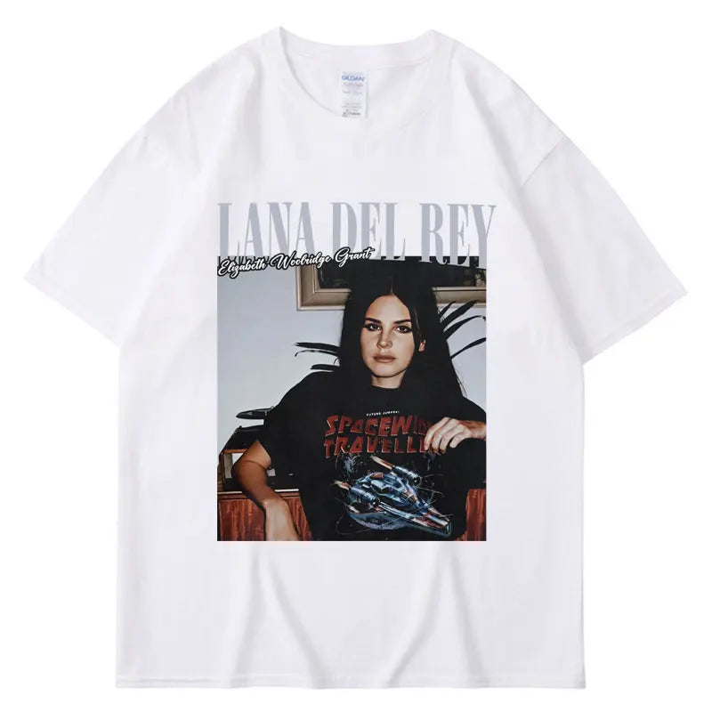 Lana Del Rey Graphic Print Oversized T Shirt Men Women Vintage Hip Hop Streetwear Short Sleeve Summer Fashion Tee