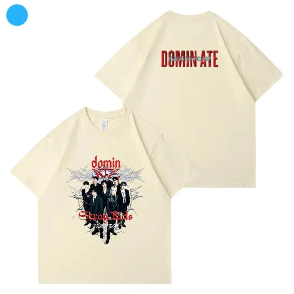 Kpop Straykids Cotton T-Shirt for Men and Women Featuring Seungmin Felix Hyunjin Jeongin Minho Short Sleeve Tee