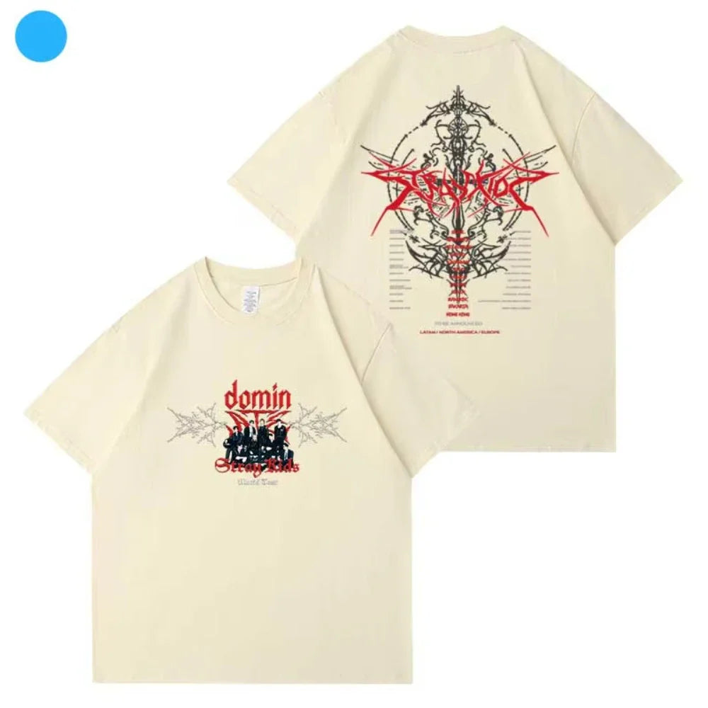 Kpop Straykids Cotton T-Shirt for Men and Women Featuring Seungmin Felix Hyunjin Jeongin Minho Short Sleeve Tee