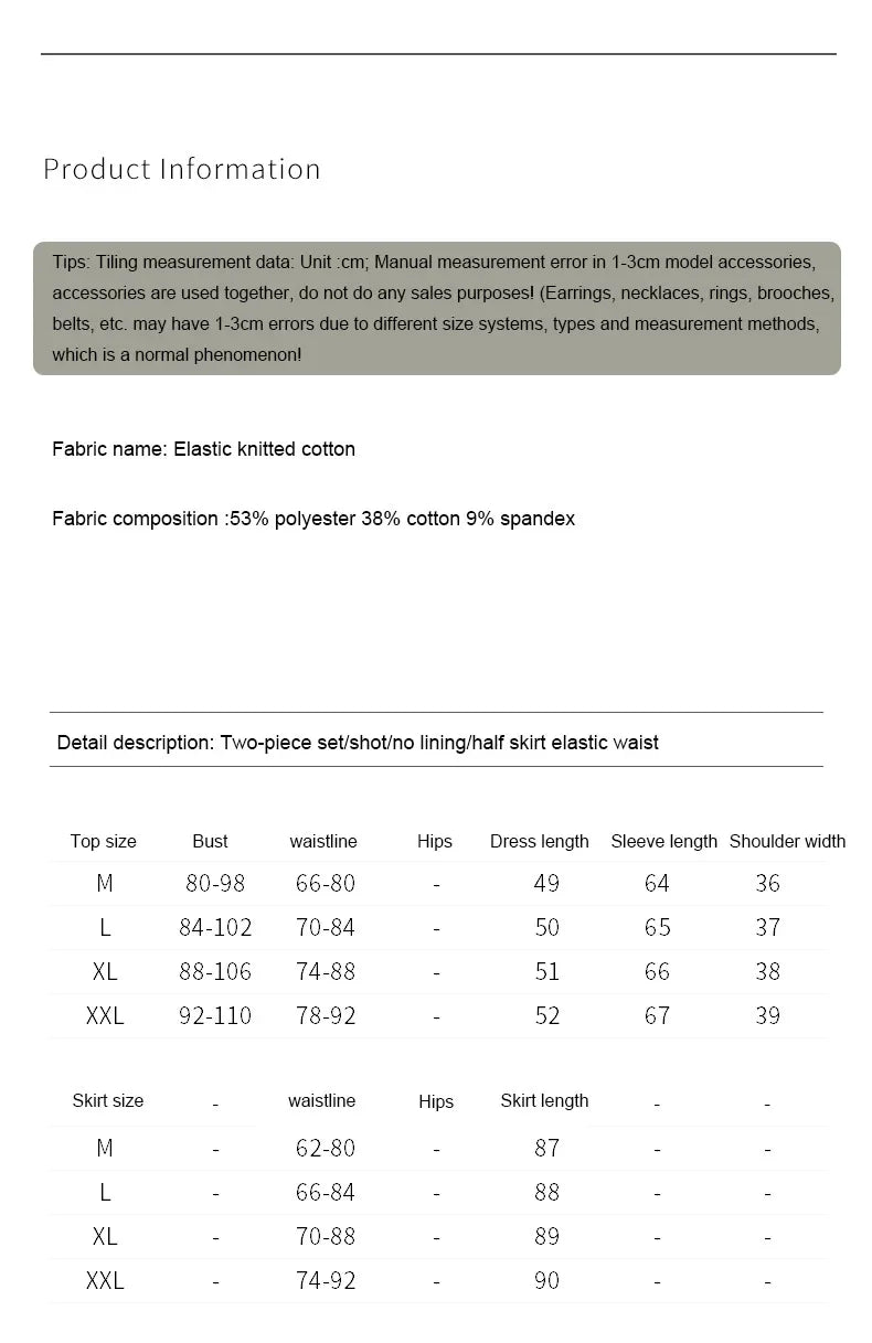 2Pcs Women's Long Sleeve Top and Half Skirt Set Vintage Elegant One Shoulder Chic Two Piece Outfit