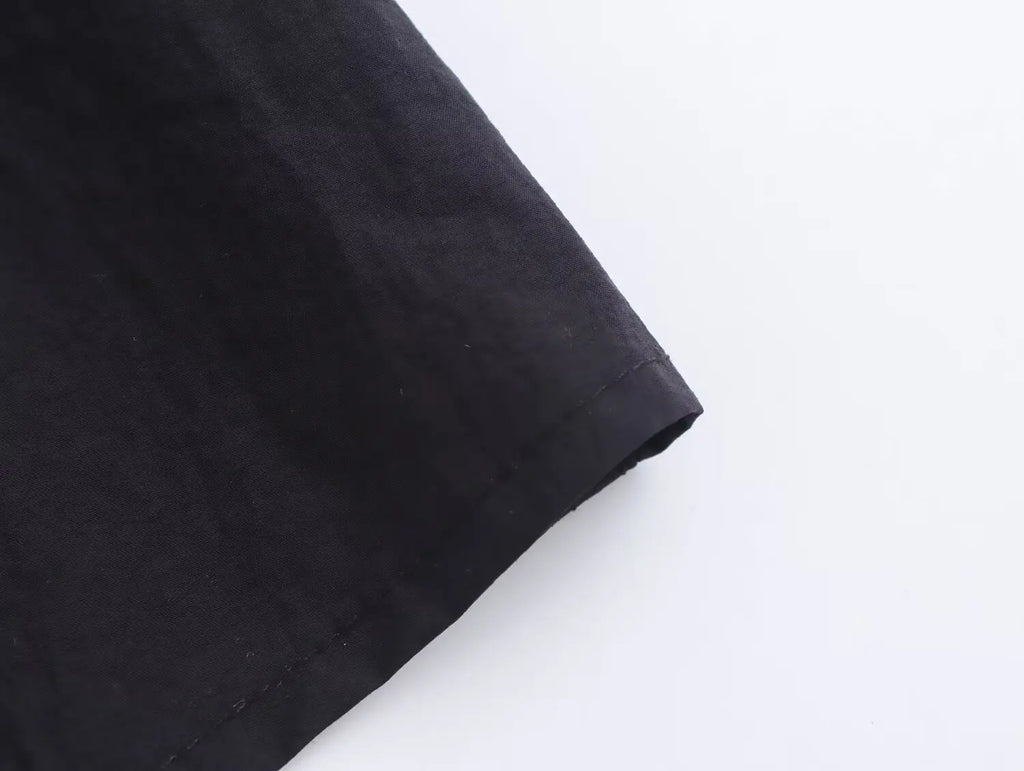 Elegant Solid Color Waist Midi Dress with Long Shirt Style and Side Pockets for Women