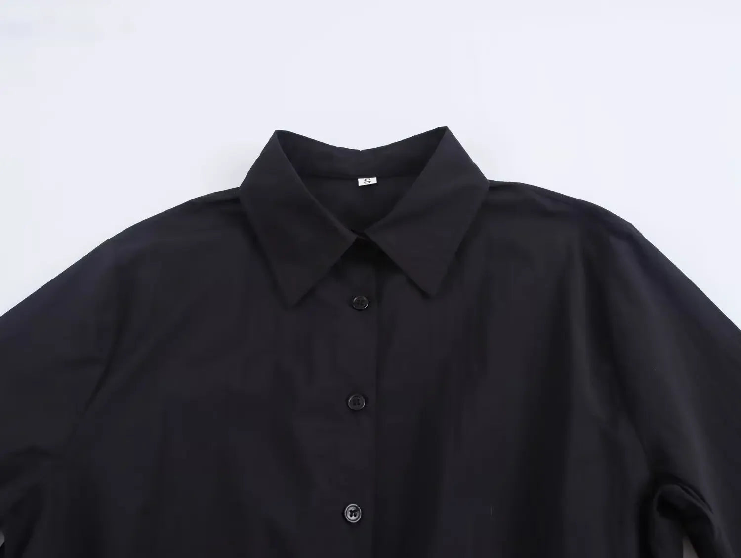 Elegant Solid Color Waist Midi Dress with Long Shirt Style and Side Pockets for Women