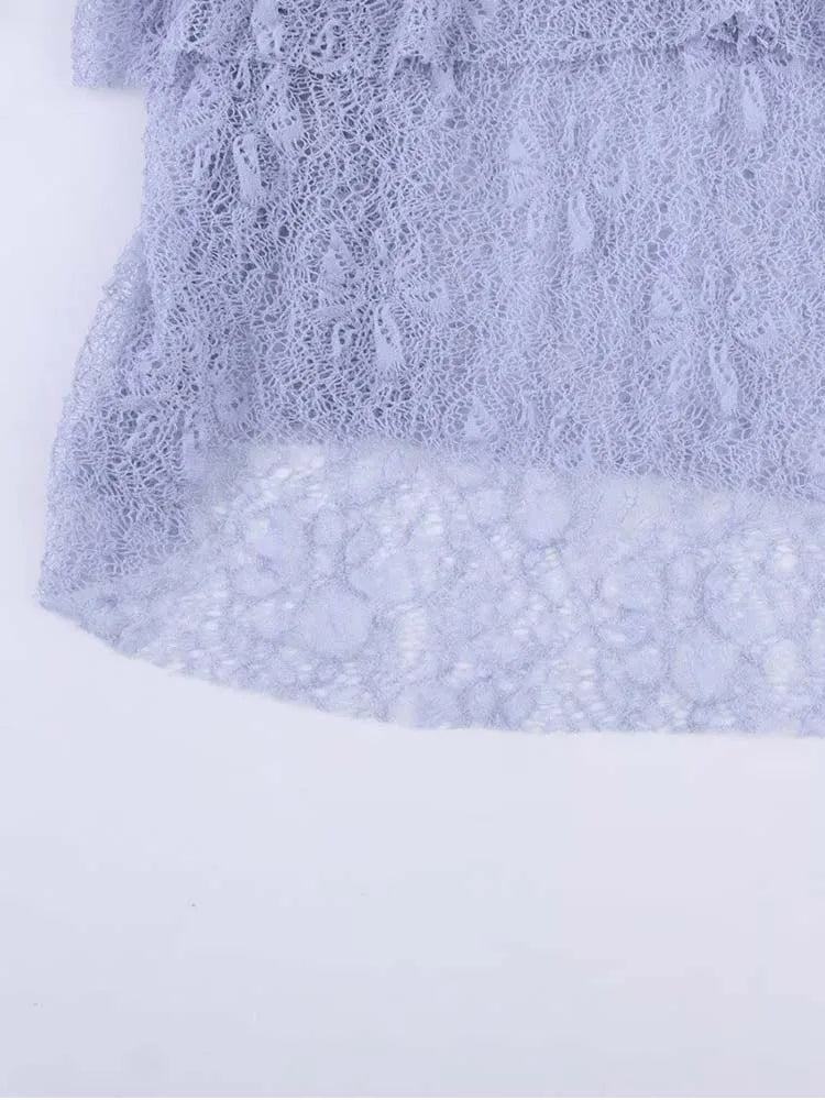 Women Summer Lace Two-Piece Set Sexy Solid Camisole Top and Elegant Skirt Stylish Streetwear Outfit for Ladies