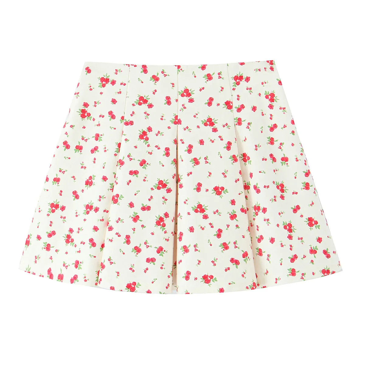 Prairie Chic Women's Skirt Set with Square Collar Sleeveless Printed Top and Mini Skirt Fashion Ensemble