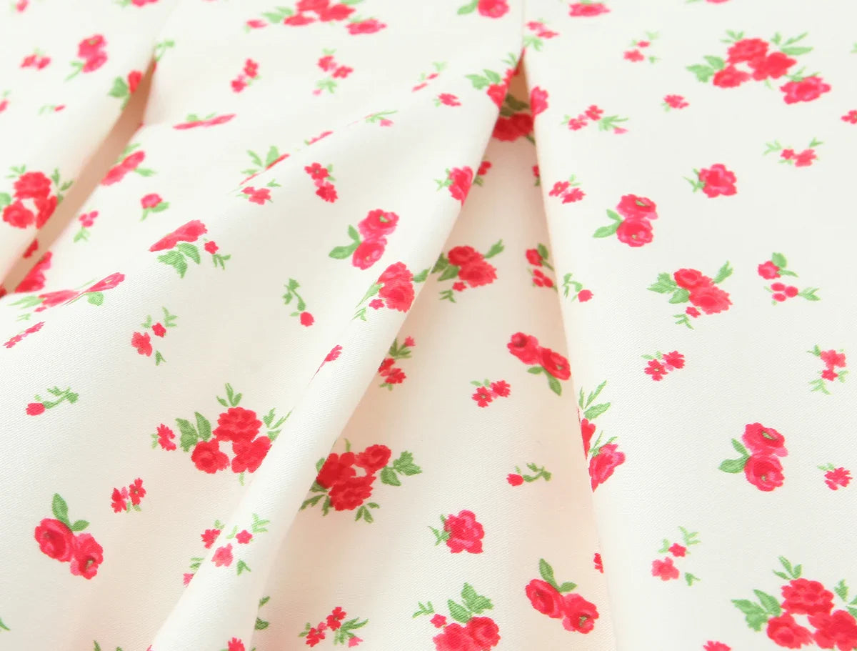 Prairie Chic Women's Skirt Set with Square Collar Sleeveless Printed Top and Mini Skirt Fashion Ensemble