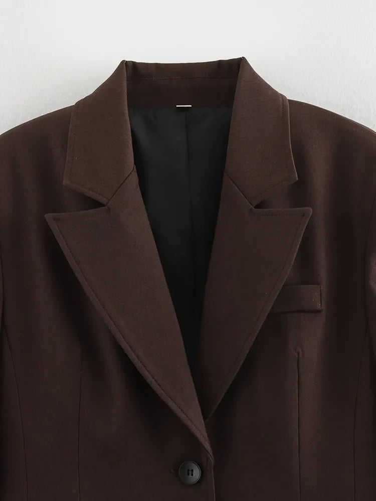 Elegant Women's Office Two-Piece Jacket and A-Line Skirt Set Slim Fit Long Sleeve Blazer with Hip-Enhancing Skirt