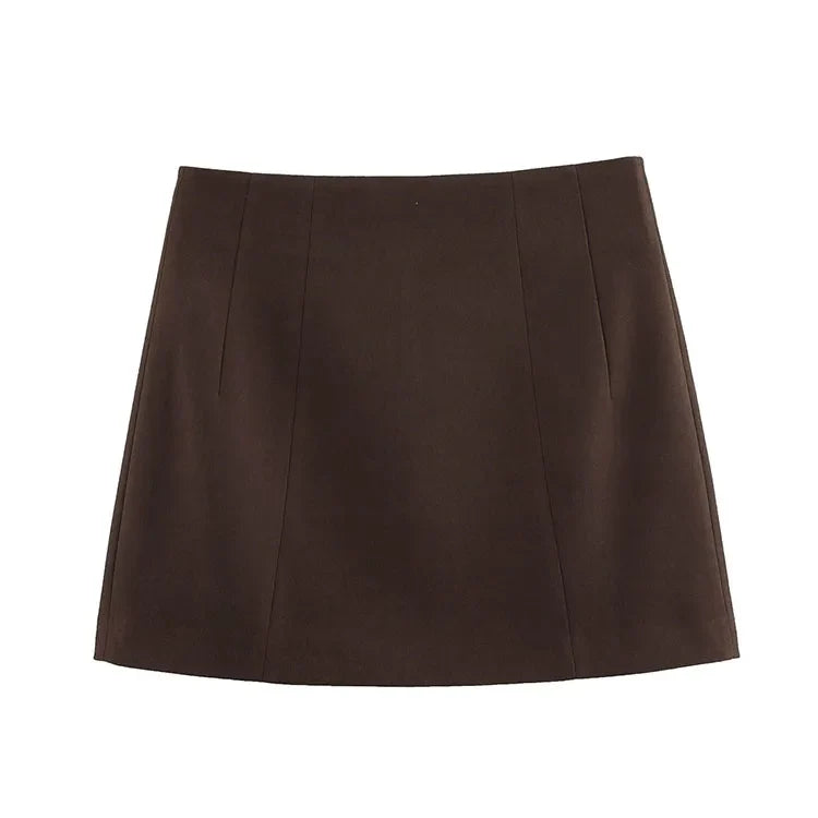 Elegant Women's Office Two-Piece Jacket and A-Line Skirt Set Slim Fit Long Sleeve Blazer with Hip-Enhancing Skirt