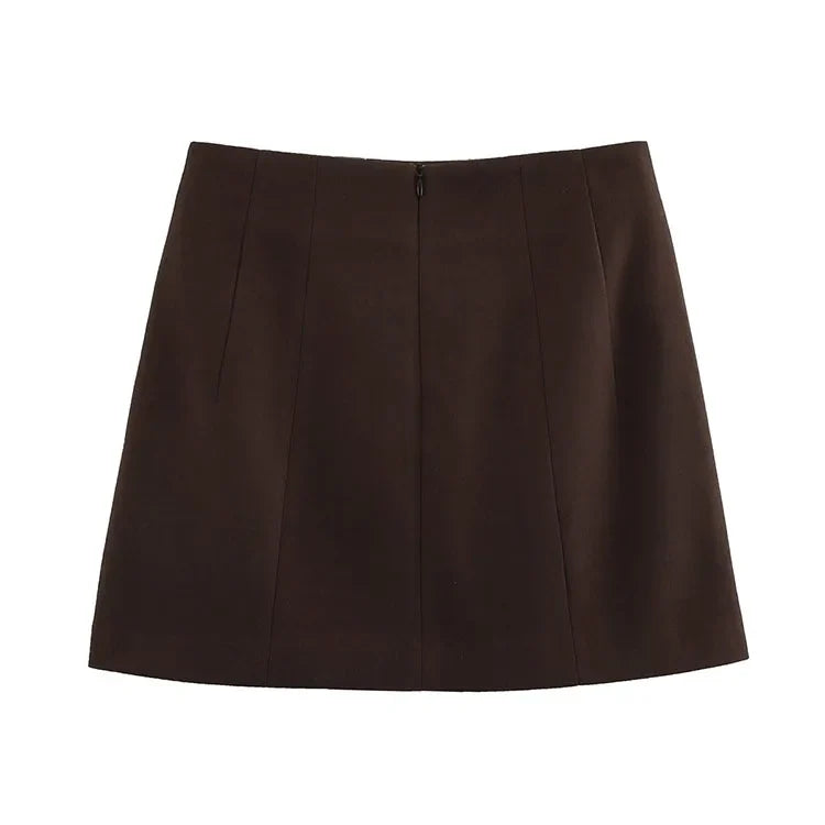 Elegant Women's Office Two-Piece Jacket and A-Line Skirt Set Slim Fit Long Sleeve Blazer with Hip-Enhancing Skirt