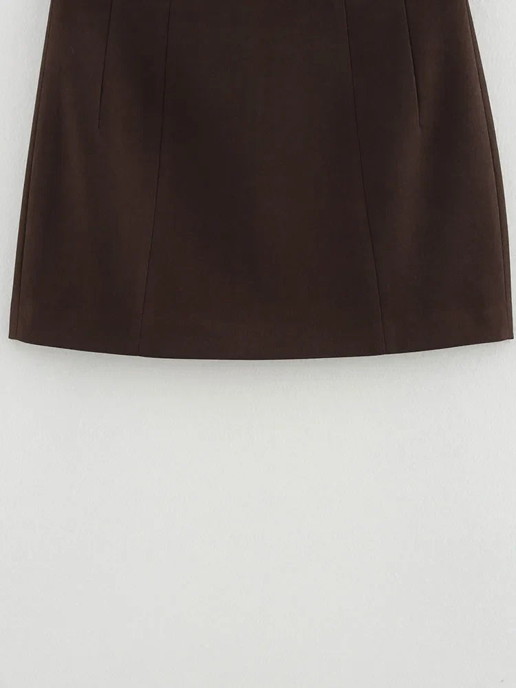 Elegant Women's Office Two-Piece Jacket and A-Line Skirt Set Slim Fit Long Sleeve Blazer with Hip-Enhancing Skirt