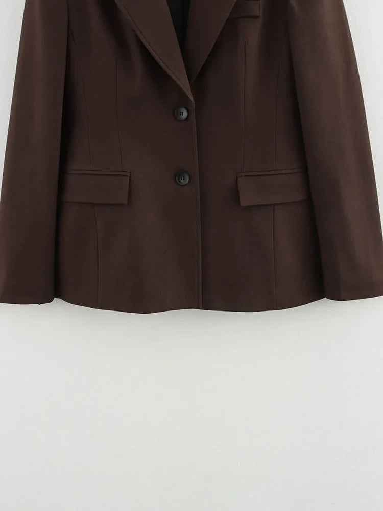 Elegant Women's Office Two-Piece Jacket and A-Line Skirt Set Slim Fit Long Sleeve Blazer with Hip-Enhancing Skirt