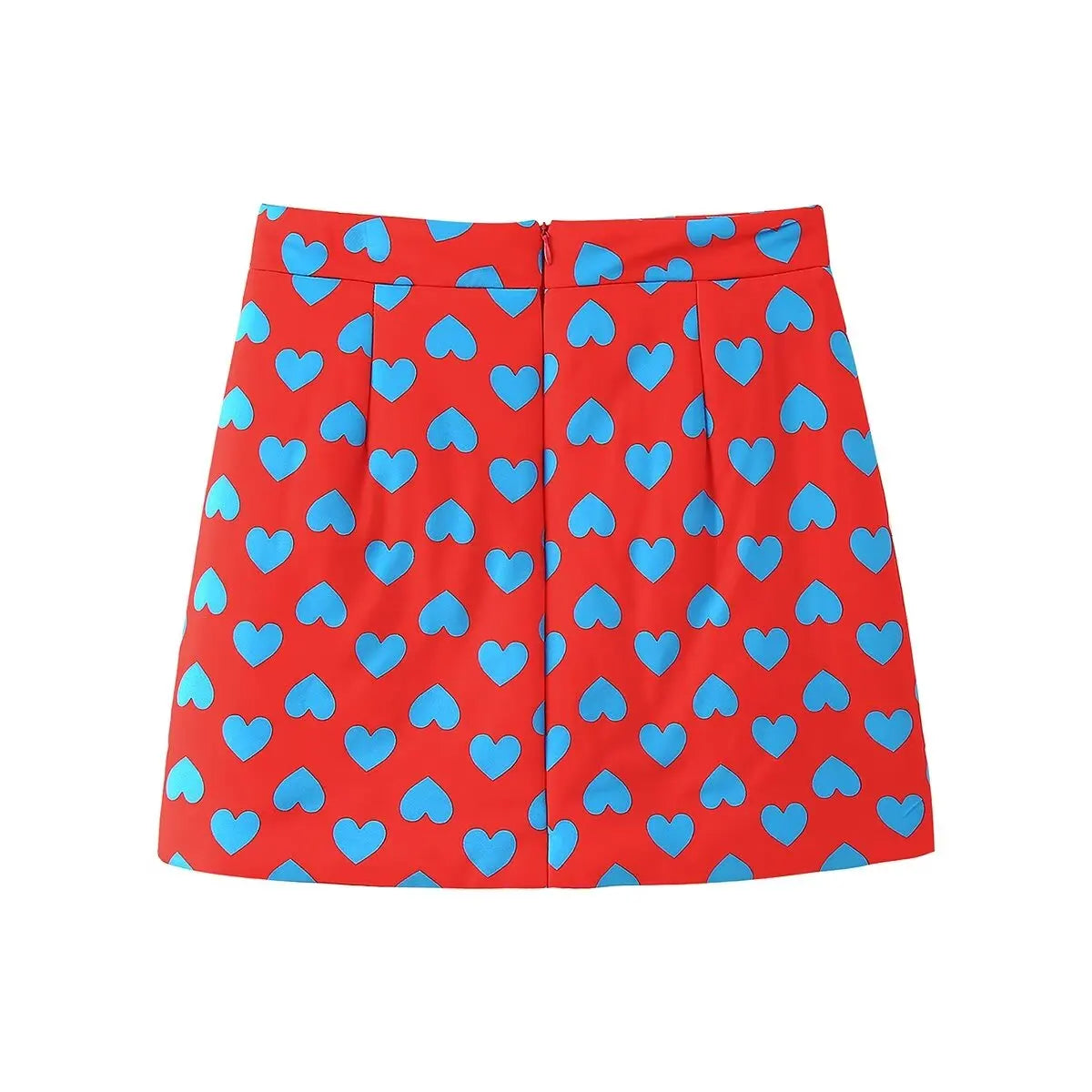 Love Print Cotton Coat With Matching Hip Skirt Set For Women Elegant Casual Two-Piece Outfit