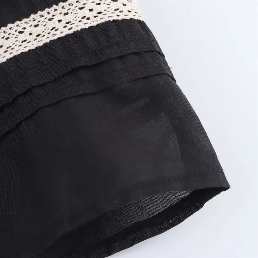 Women's Retro Casual Shirt with Contrasting Color Embroidery Elegant Spring Dress with Slim Fit and Timeless Temperament