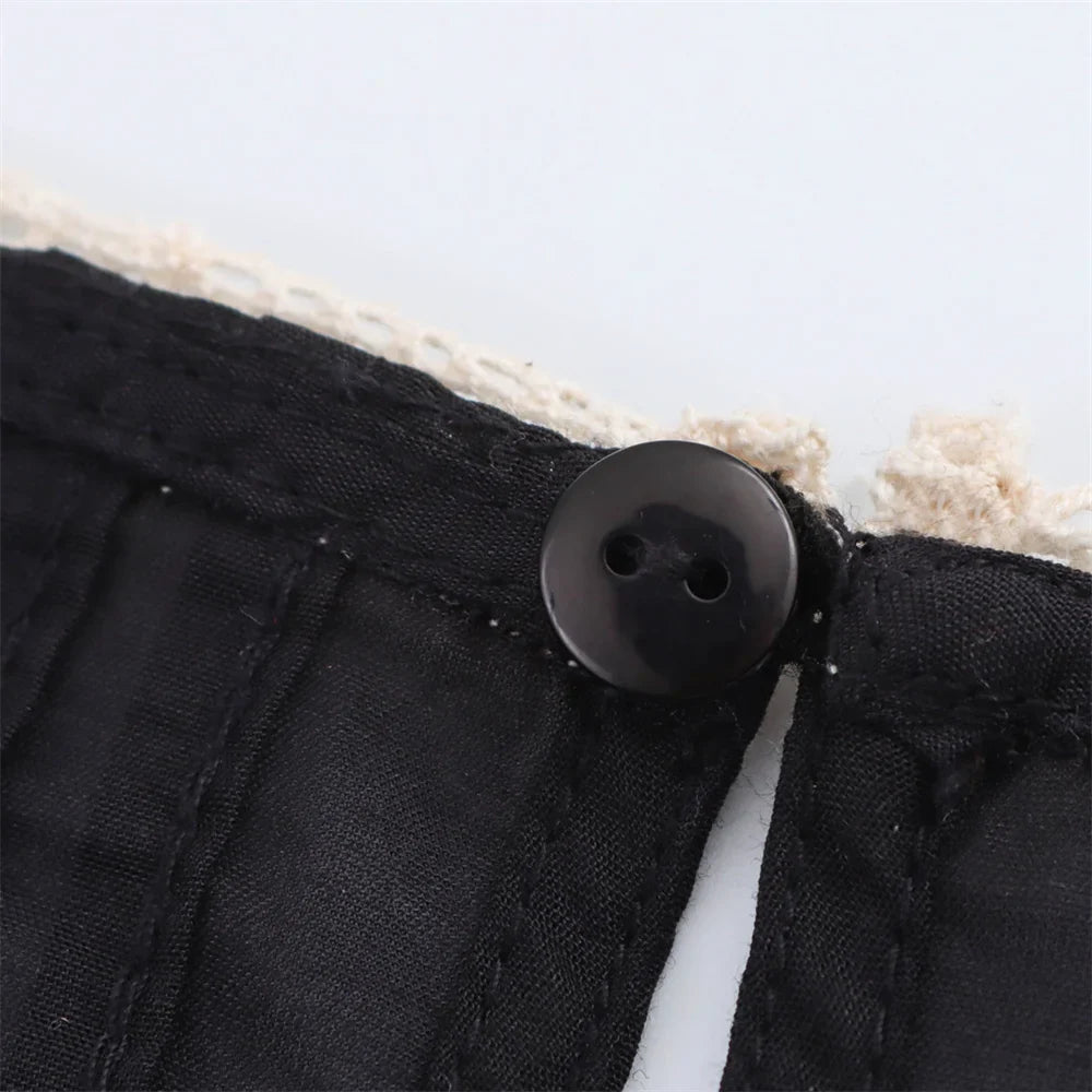 Women's Retro Casual Shirt with Contrasting Color Embroidery Elegant Spring Dress with Slim Fit and Timeless Temperament