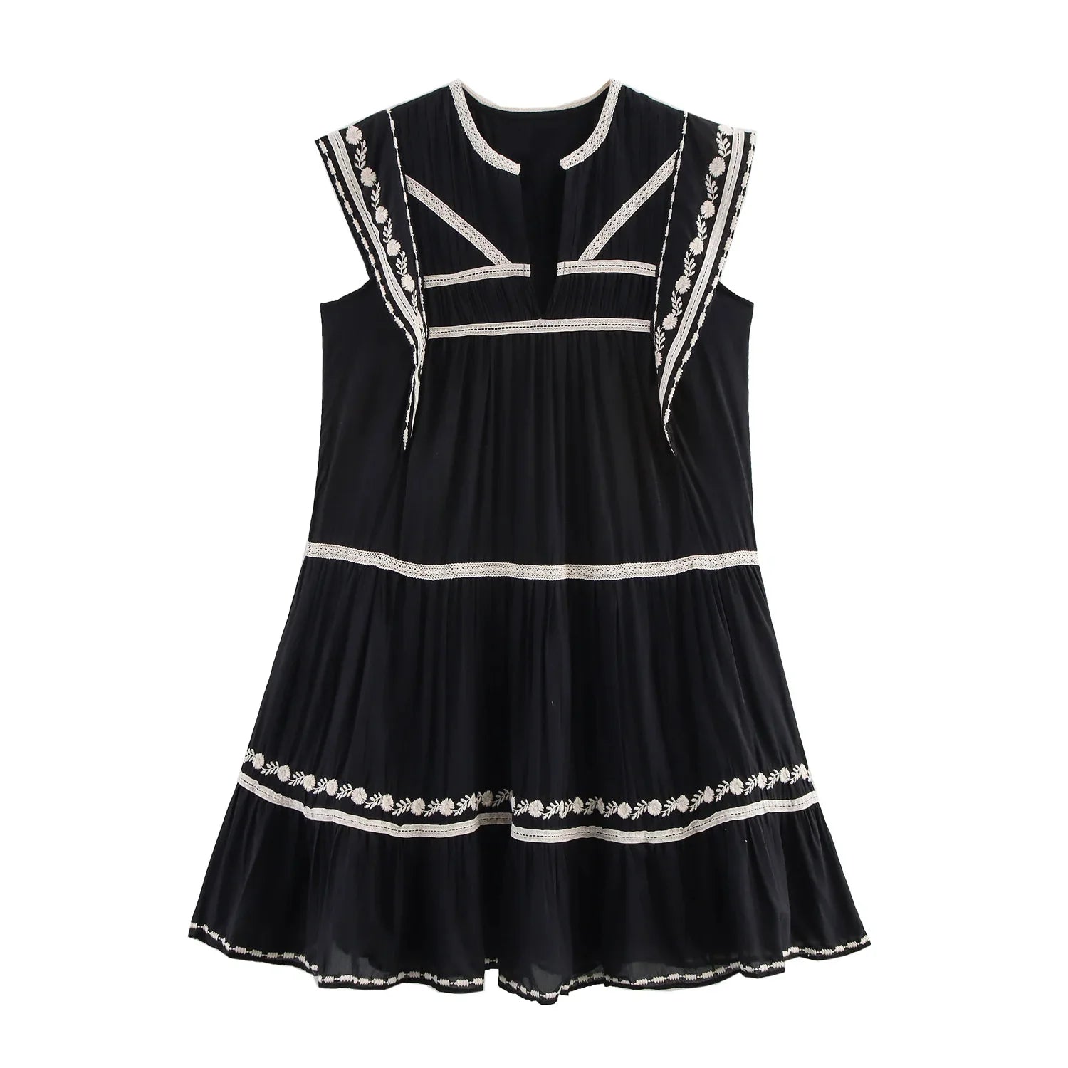 Women's Retro Casual Shirt with Contrasting Color Embroidery Elegant Spring Dress with Slim Fit and Timeless Temperament