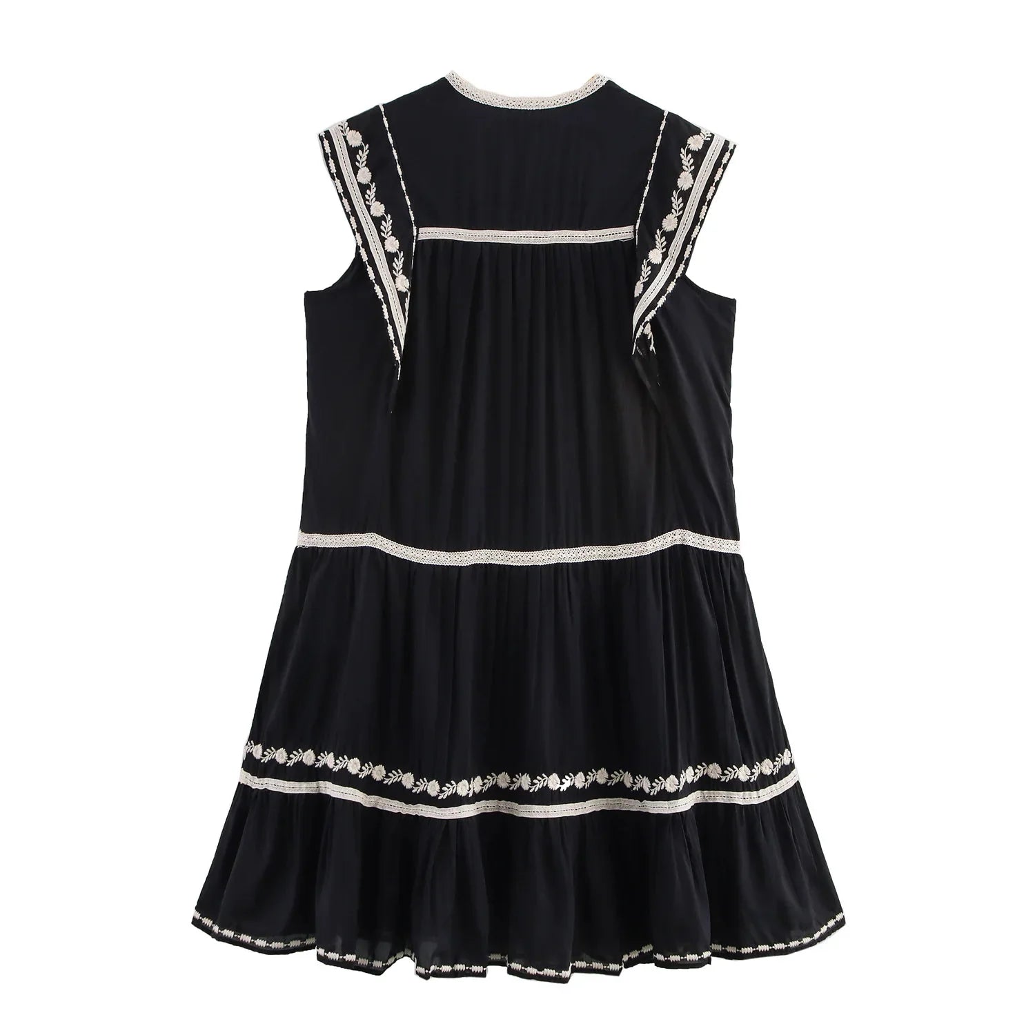 Women's Retro Casual Shirt with Contrasting Color Embroidery Elegant Spring Dress with Slim Fit and Timeless Temperament