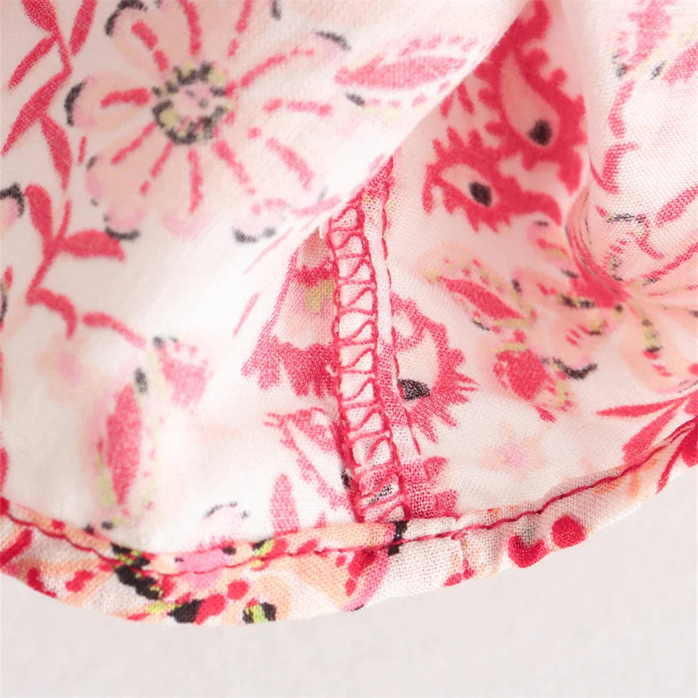 Women's Casual Loose V-Neck Long Sleeve Floral Printed Shirt and Printed Half Skirt Set Stylish Summer Outfit for Office and Leisure