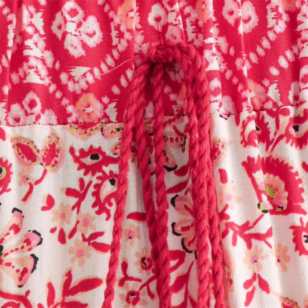 Women's Casual Loose V-Neck Long Sleeve Floral Printed Shirt and Printed Half Skirt Set Stylish Summer Outfit for Office and Leisure