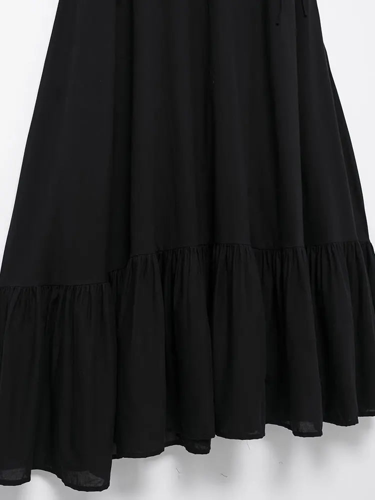 Elegant Summer Long Dress for Women with Spaghetti Straps Backless Lace-Up Detail and Pleats Perfect for Beach and Casual Wear