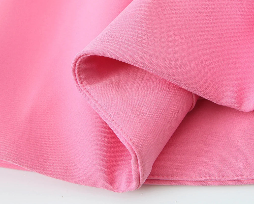 Elegant Ladies Pink Spaghetti Strap Dress with Slim Fit and A-Line Silhouette for Summer Parties and Casual Wear