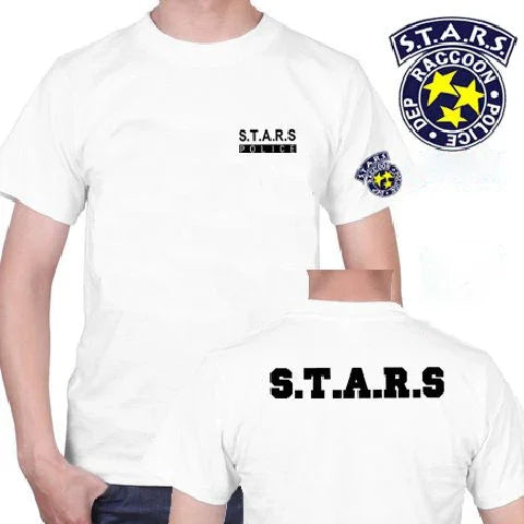 Biohazard Resident Evil Squad Printed Cotton Short Sleeve T-Shirt Crewneck STARS Graphic Tee for Men and Women Harajuku Y2K Style