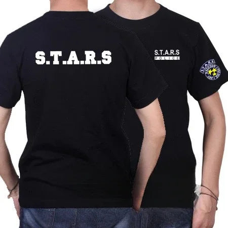 Biohazard Resident Evil Squad Printed Cotton Short Sleeve T-Shirt Crewneck STARS Graphic Tee for Men and Women Harajuku Y2K Style