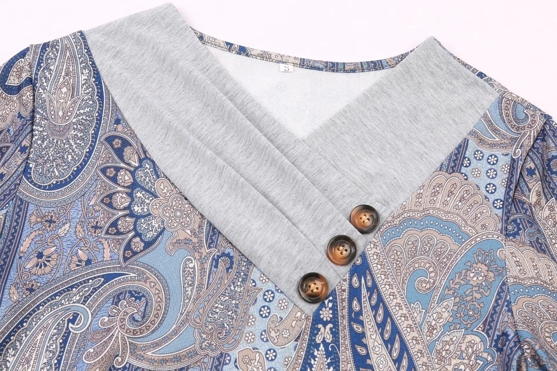 Women's Scarf Collar Long Sleeve Casual Fitted V Neck Top with Elegant Design Sense