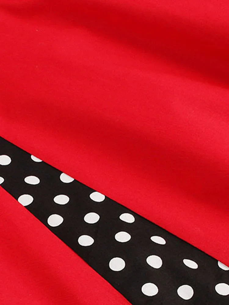 Vintage Women's Summer Sleeveless Dress with Dot Pattern and Swing Skirt, Elegant Casual 50s 60s Inspired Tunic in Multiple Sizes