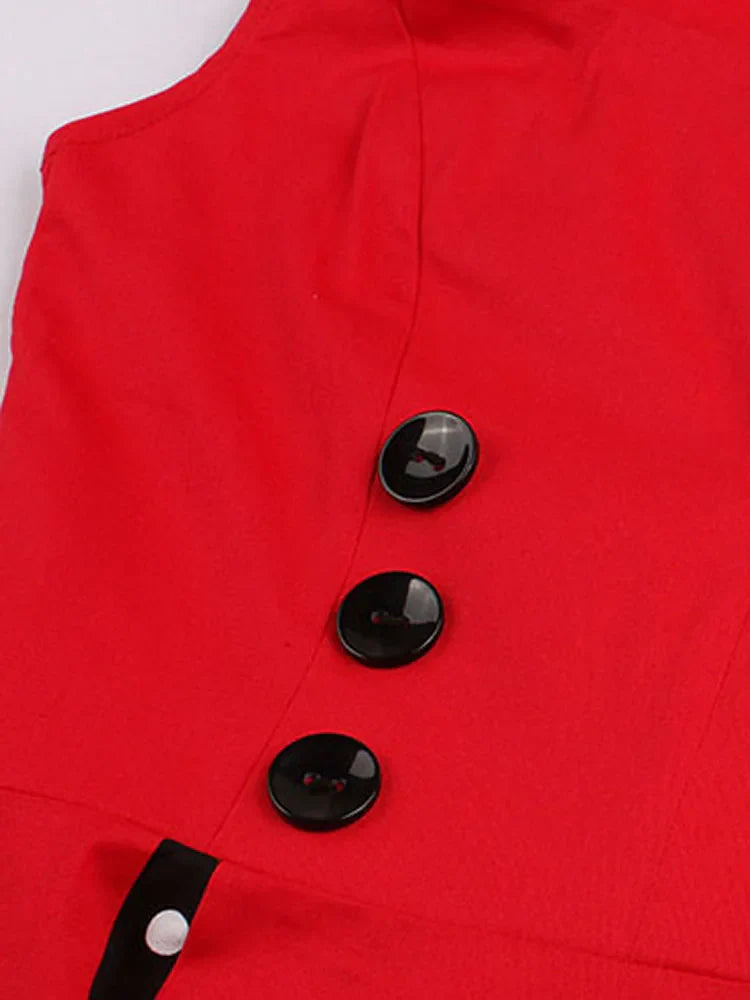 Vintage Women's Summer Sleeveless Dress with Dot Pattern and Swing Skirt, Elegant Casual 50s 60s Inspired Tunic in Multiple Sizes