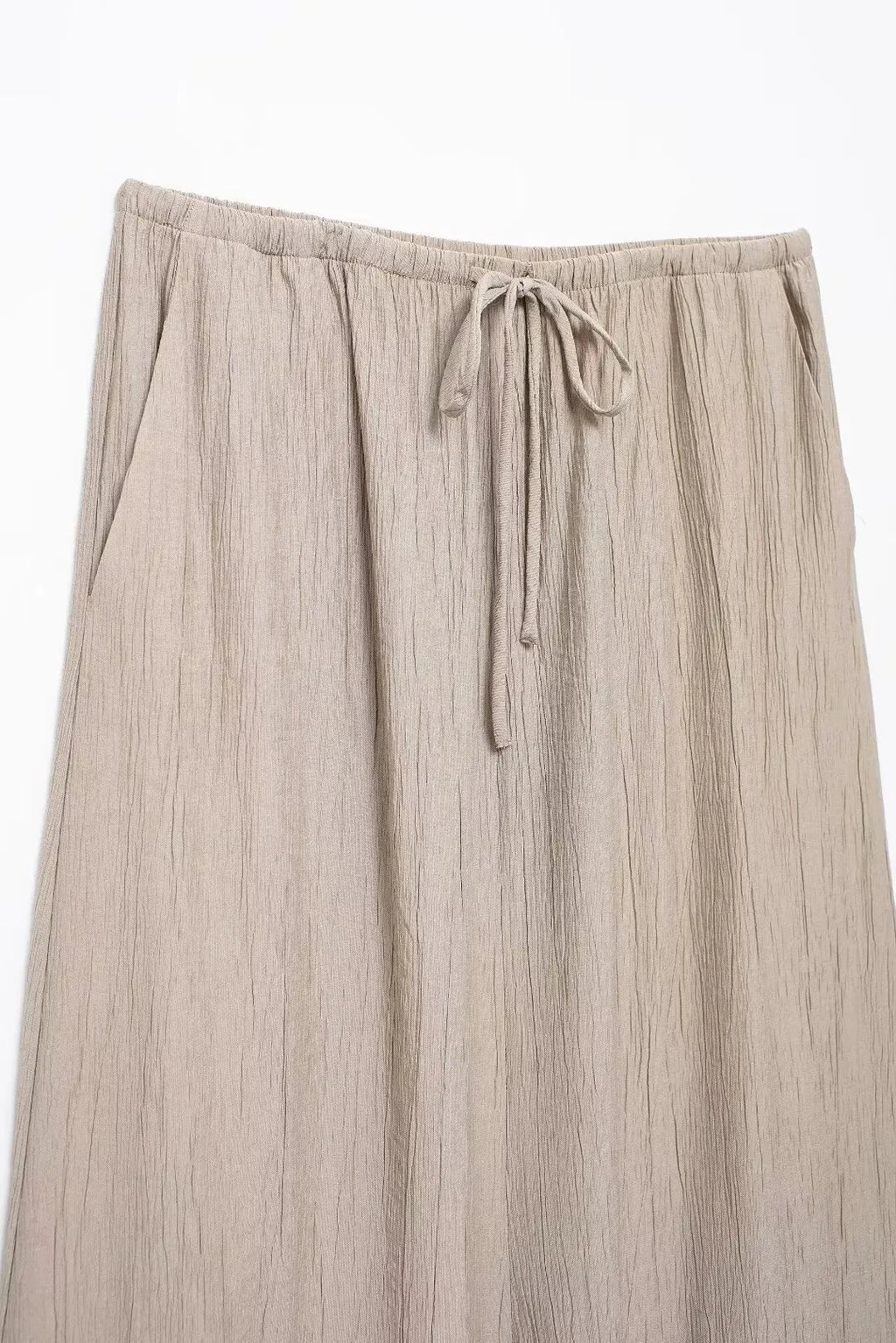 Women's Brown V-Neck Sleeveless Lace-Up Cardigan Slim Vest and A-Line Casual Loose Skirt Two-Piece Set for Summer Holiday