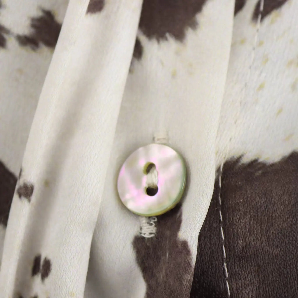 Brown Printed Casual Shirt and High Waist Drawstring Belt Satin Midi Skirt Matching Set for Women Spring Fashion Skirts Suit