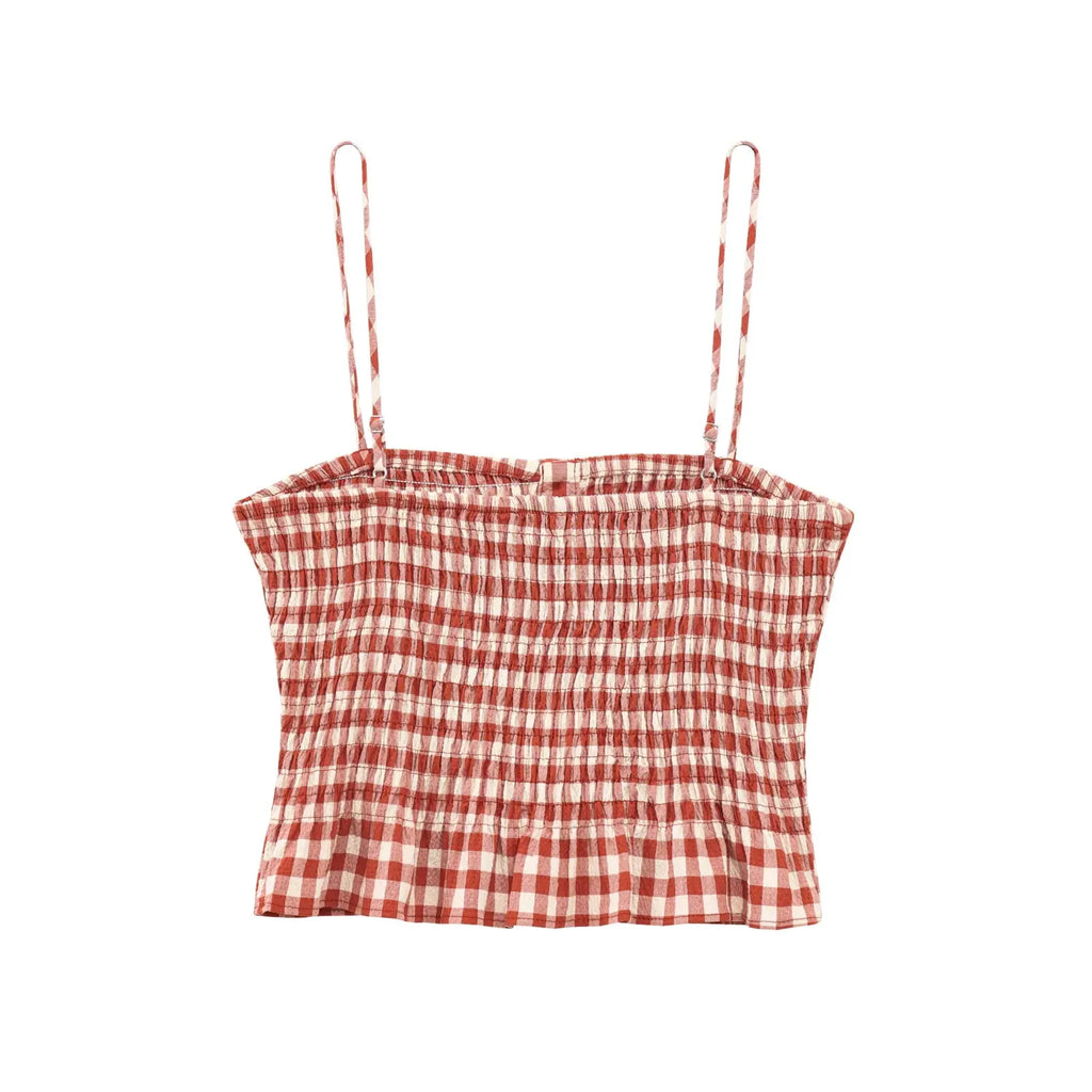 Women Pink Plaid Two-Piece Set Strapless Sling Crop Top with Elastic Waist A-Line Long Skirt Casual Loose Fit Beach Holiday Outfit