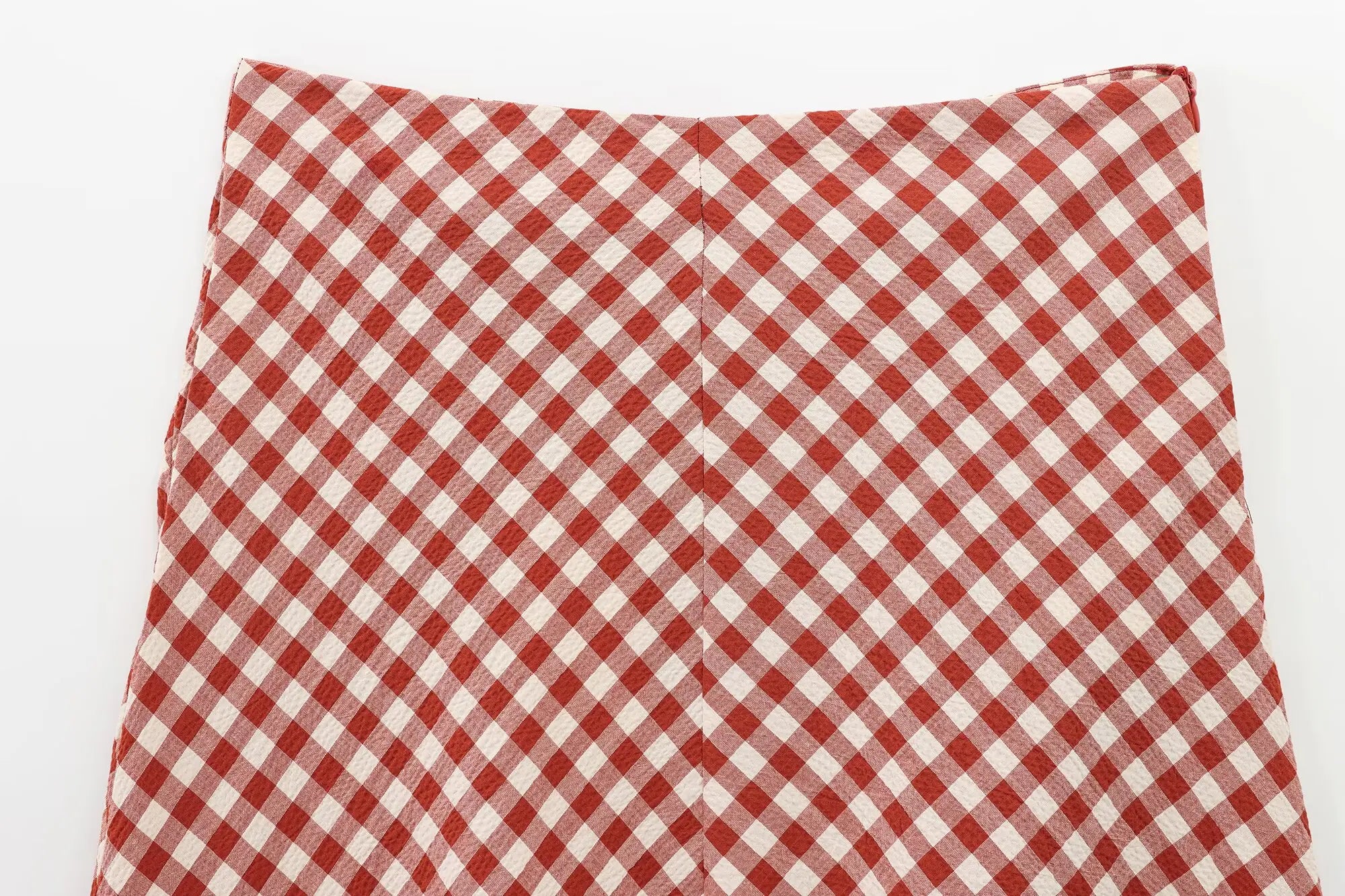 Women Pink Plaid Two-Piece Set Strapless Sling Crop Top with Elastic Waist A-Line Long Skirt Casual Loose Fit Beach Holiday Outfit