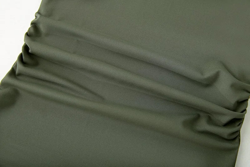 Elegant Black Pleated Maxi Dress for Women Sleeveless Midi Dress with Draped Design Perfect for Summer Beach Holidays