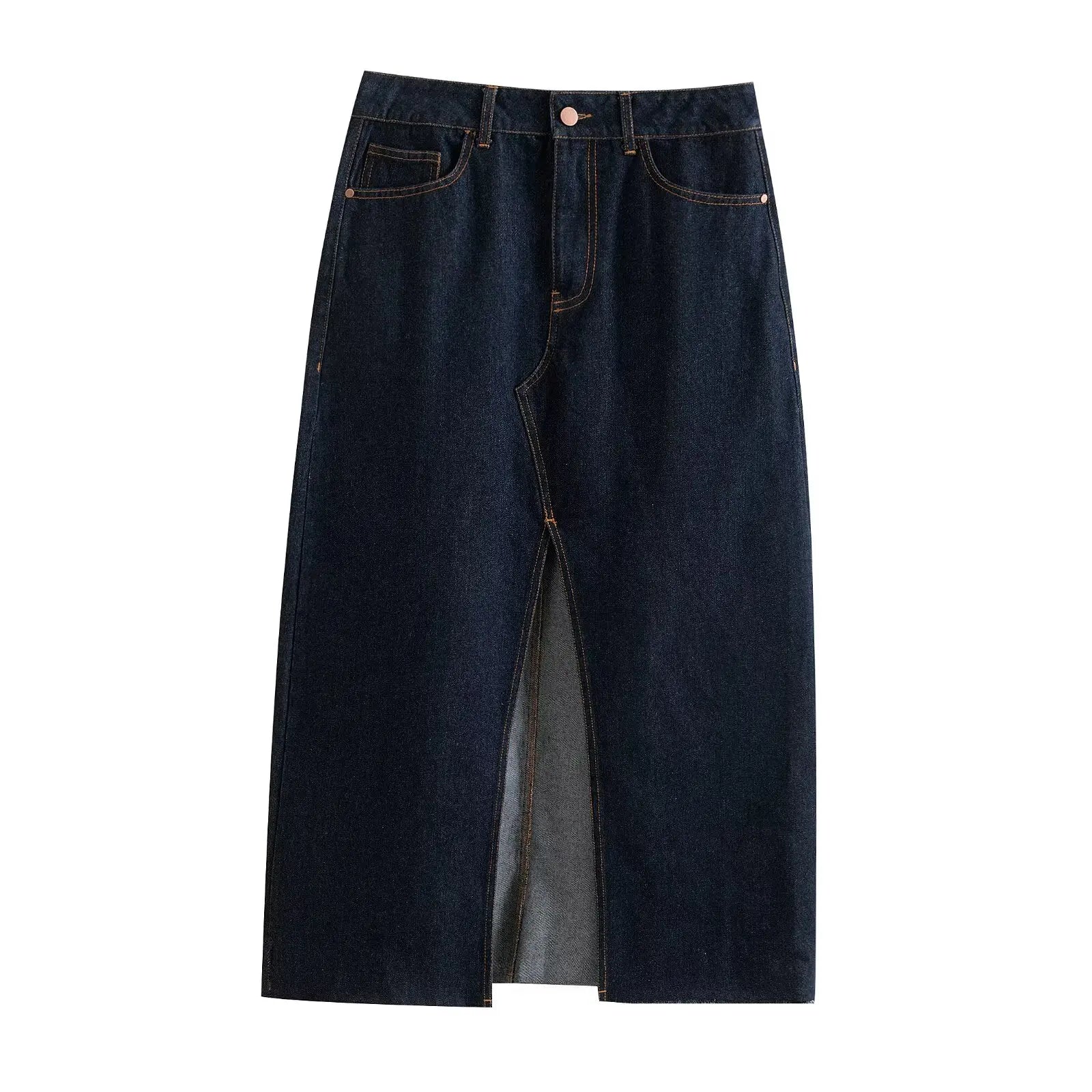 Casual Denim Long Skirt and Cropped Vest Set for Women Stylish Denim Coat Suit Casual Chic Outfit