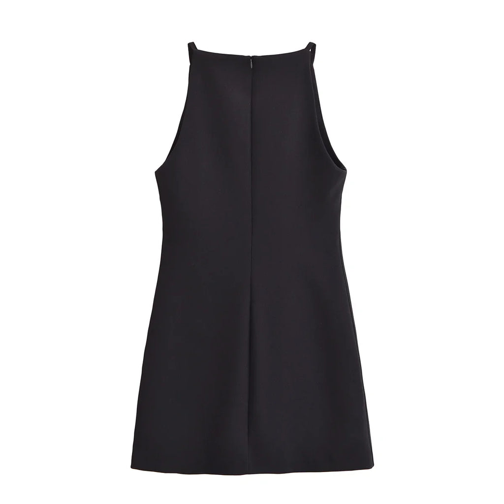 Elegant Off Shoulder Halter Mini Dress for Women with Bright Red and Classic Blue Options, Perfect for Summer Parties and Casual Wear